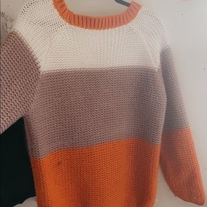 Tri-Color Knit Sweater Large